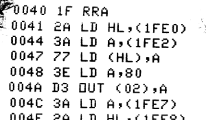 printer output disassembly lines