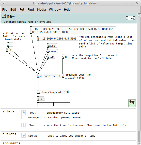 help patch for the Line~ object