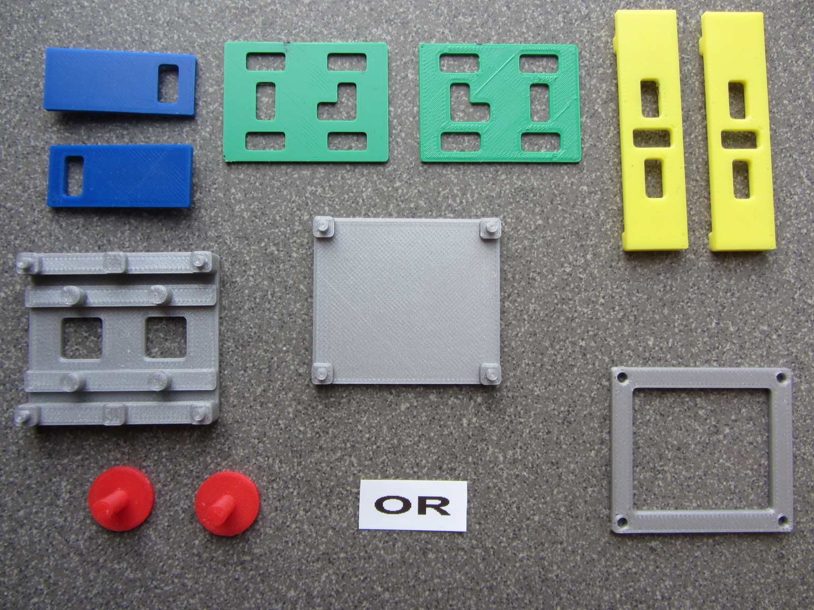 shows the parts next to each other